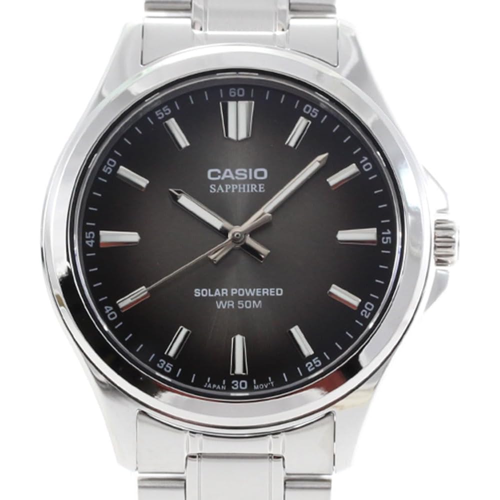 Casio Standard MTS-RS100D-1A Analog Solar Men's Watch Stainless Steel Band Water Resistant