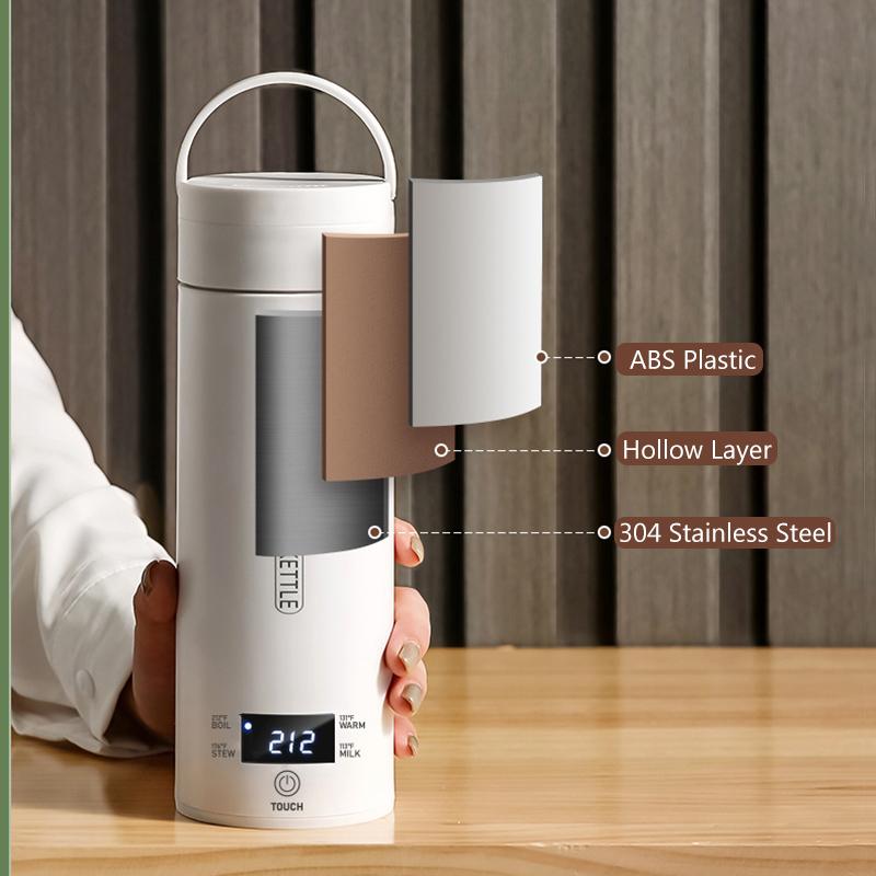 4 Temperature Electric Heating Kettle Leakproof Portable Fast Water Boiling Thermos Bottle Portable 220V 110V Water Cup