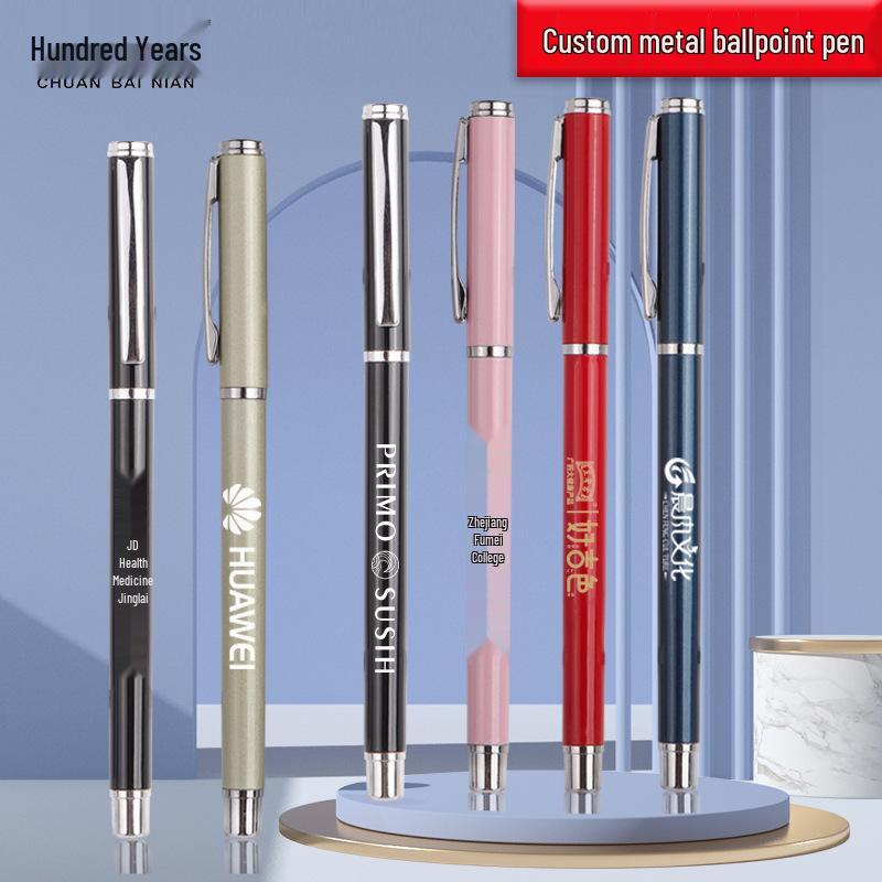 Weighted Metal Ballpoint & Fountain Pen for Office or Student Use - Black Carbon Design