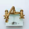 Wall Mounted Bathroom Kitchen Faucet Dual Handle Brass Antique Hot and Cold Water Tap 360 Swivel Long Spout Mixer Tap