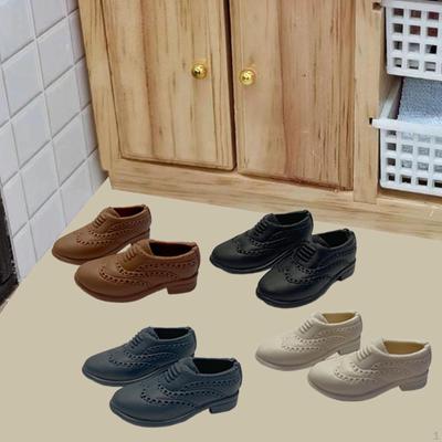 4 peças 1/6 sapatos artesanais brinquedos moda modelo em miniatura para 12in figuras de ação masculinas