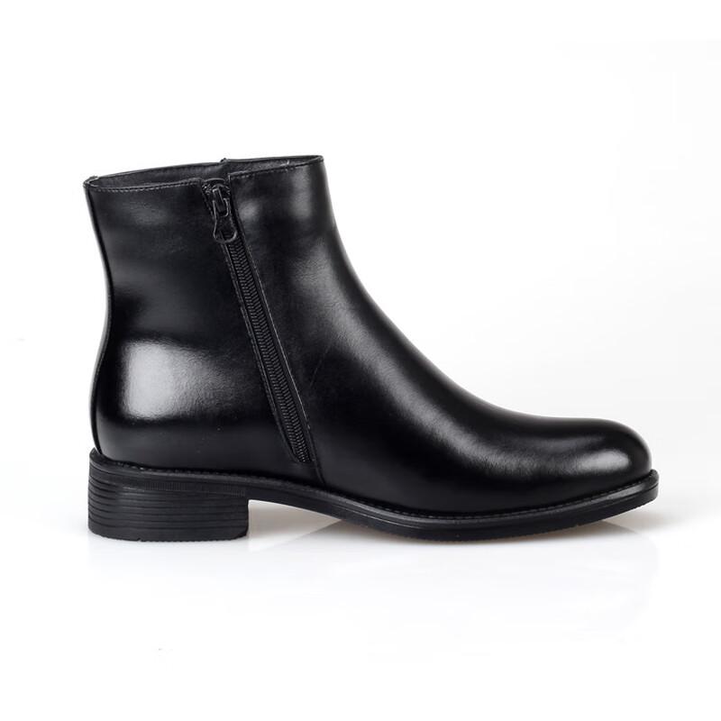 Shan Shuo Men's Winter Fur-Lined High-Top Leather Boots