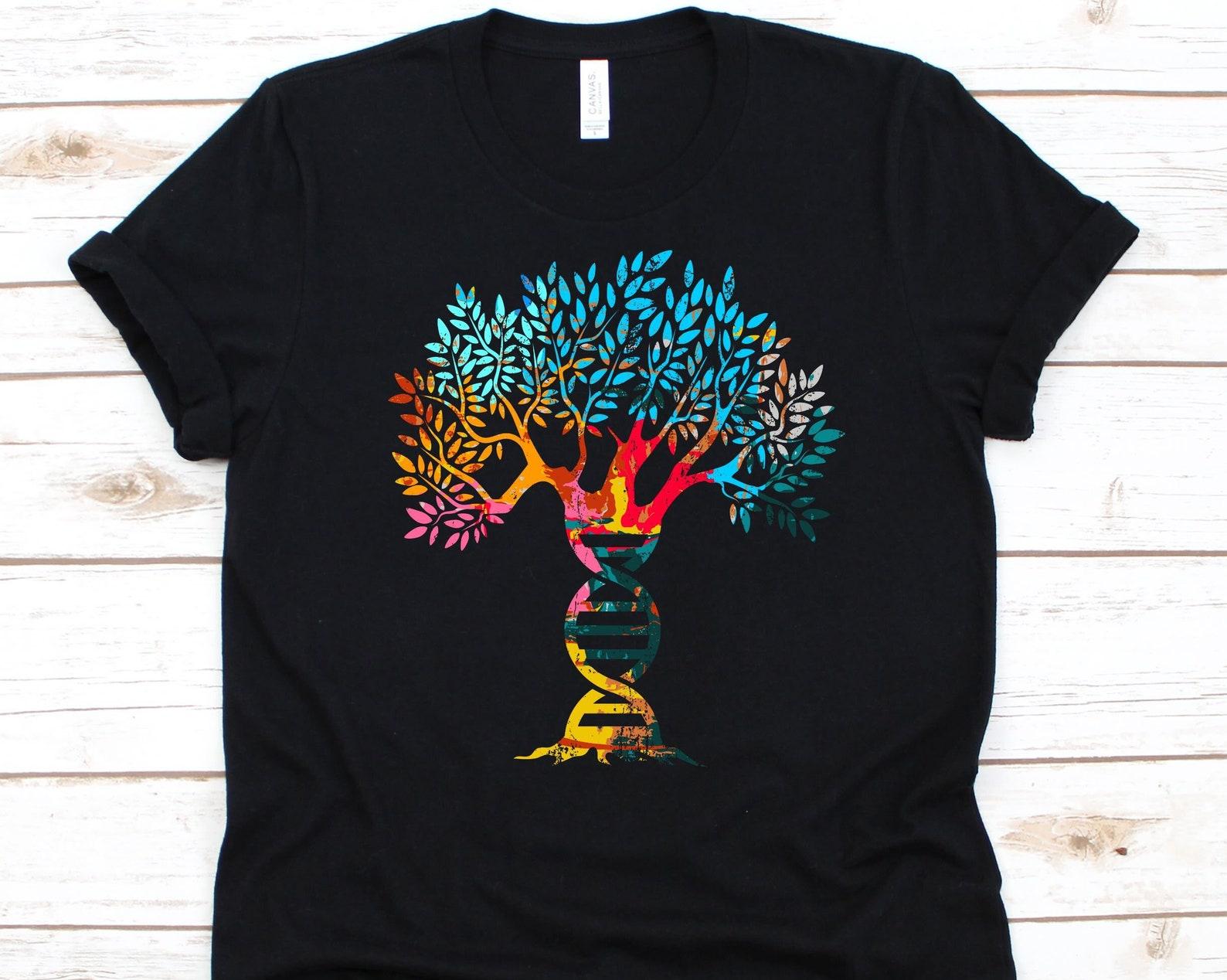 DNA Tree Shirt, Family Trees Lovers, Genealogist Shirt For Men And Women, Genealogy Graphic, Family History Shirt, Cute DNA Tree Design 4XL