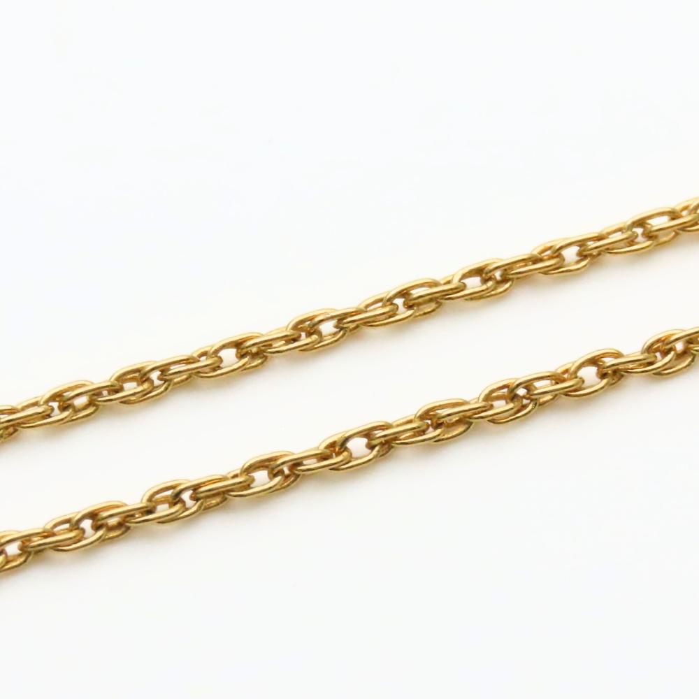 Used NINA RICCI Necklace logo metal/Rhinestone 5.9g gold plating