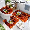 Burnley Football Custom Name 3Pcs Flannel Bathroom Mat Set Toilet Rug Personalized Bath Decor