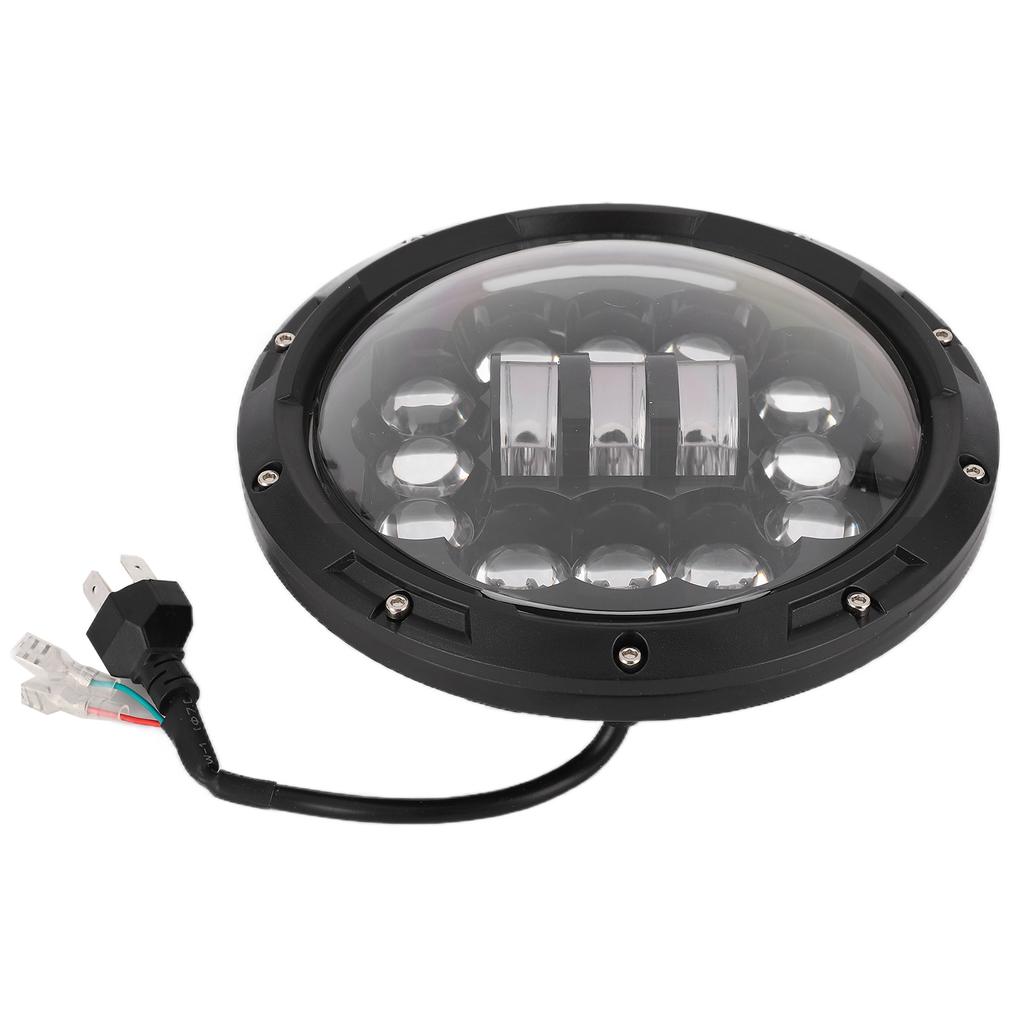 פנס ראש LED 7 אינץ' 75W צבע אור לבן-ענבר עמיד במים IP68 החלפה לוונגלר TJ 1997 2006
