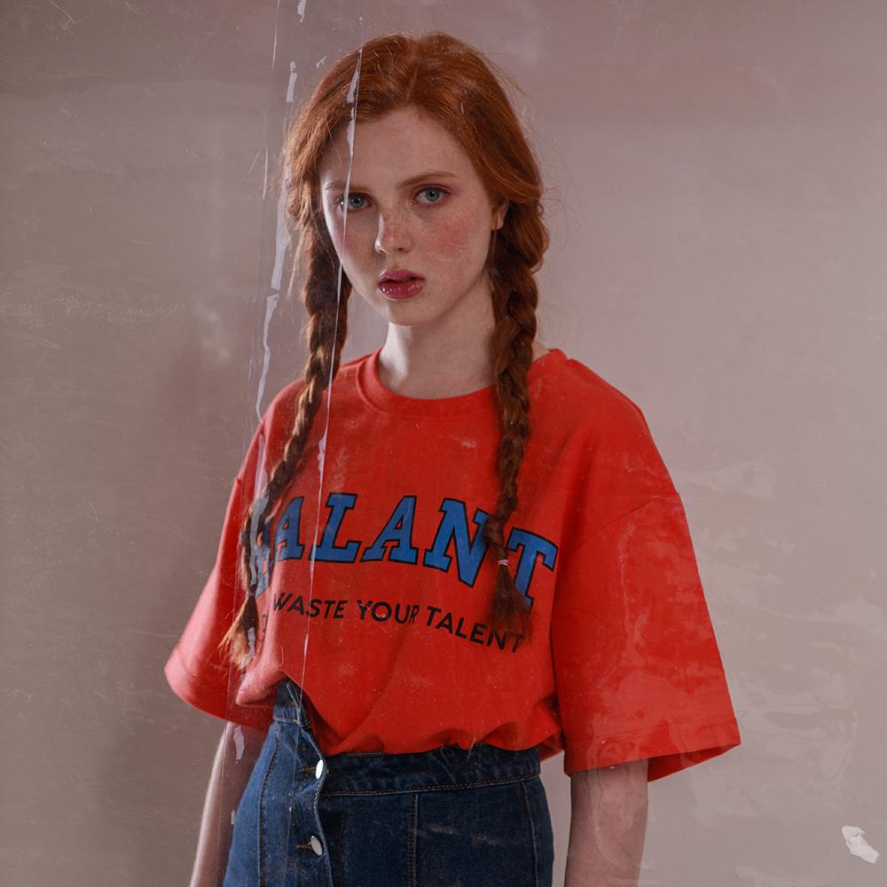 Valant University Type Basic T-Shirt Orange Orange/(L) Large