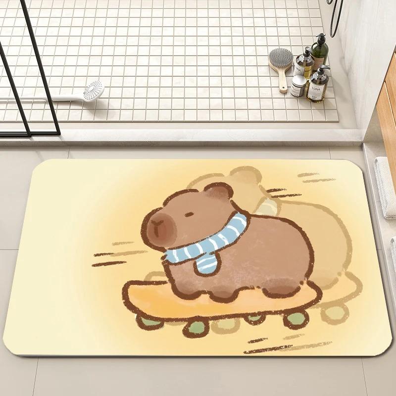 Capibala Dolphin Bathroom Absorbent Floor Mat Toilet Dirty Diatomaceous Mud Floor Mat Toilet Door Non-Slip Mat Exquisite HOME