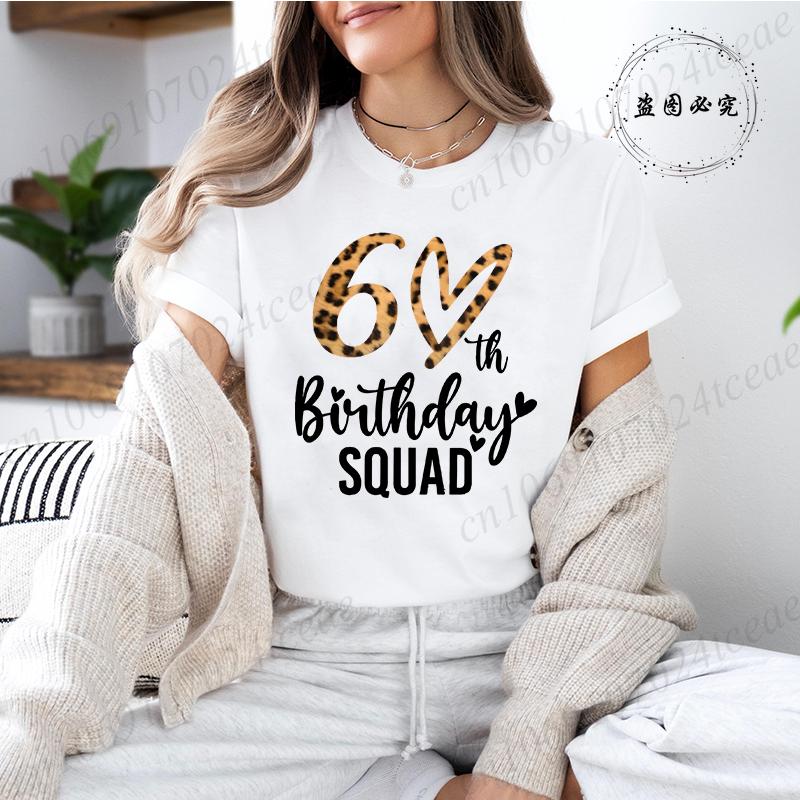 New Birthday Party Unisex T Shirt Pullover TShirts Its My 60th Birthday Leopard Printed TShirt Casual Short Sleeve TShirt