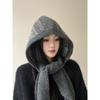 Knitted Balaclava Beanie With Scarf Combo Women Men Winter Warm Windproof Hooded Hat In Neutral Styles