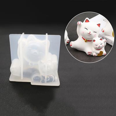 Moule en silicone 3D Diy Géométrie Stéréo Ours Cerf Chat Animal Moule Ornement Moule Gâteau Décoration Outils Ornement Moule Époxy Moule
