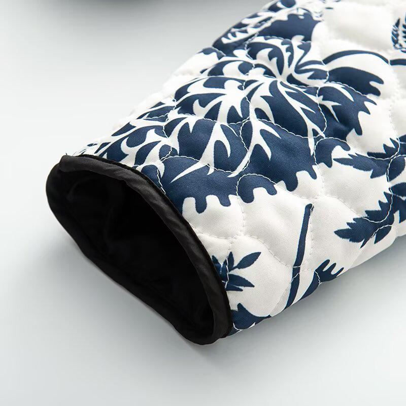 Jachetă de bumbac matlasat cu imprimeu pentru femei europene și americane, Primăvara 2025