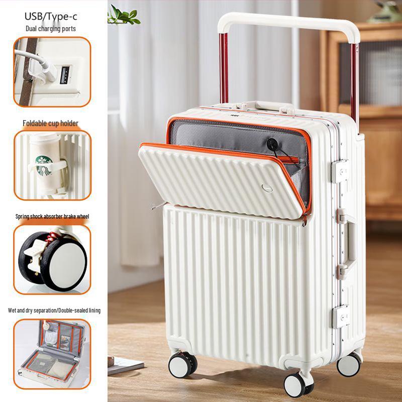 SHERIDAN Front-Opening Aluminum Frame Trolley Suitcase
