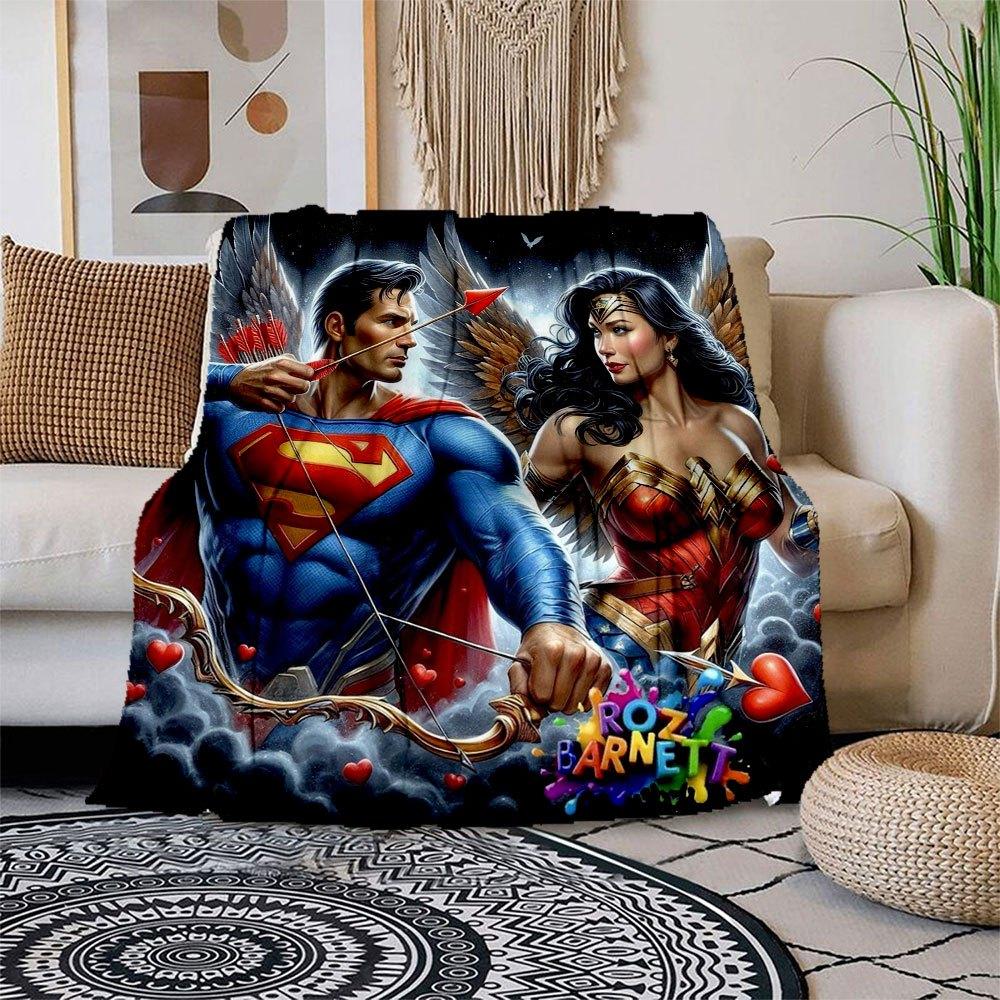 

Superhero Love: The Ultimate Valentine s Day Gift!Blanket Flannel Throw Blanket for Sofa, Bed, Travel, Camping, Office, Couch, Chair 80cm×120cm