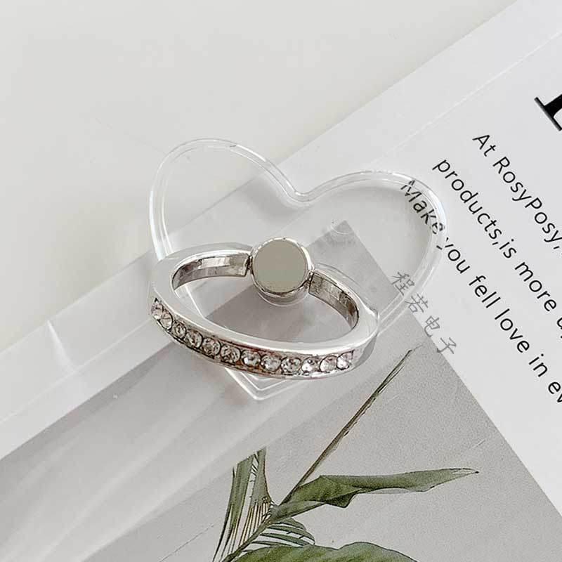 Diamond-Studded 360° Rotating Ultra-Thin Phone Ring Holder with Strong Adhesive for Universal Support