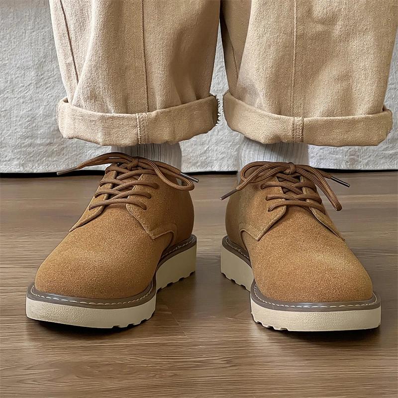 Men's shoes lace up Skateboard Sneakers cow suede Leather Man Sneakers Comfort Lace-up Men Skate Shoes Zapatillas De Hombre