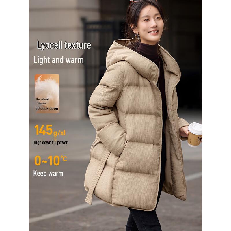 

XWI Women s Winter Wool-Blend Texture Slim Fit Down Jacket M