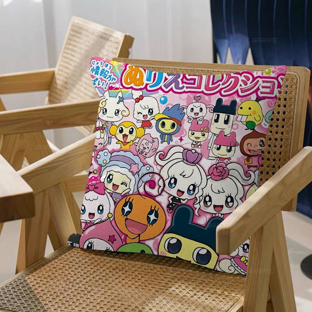 Classic T-Tamagotchi Cut Friend Game Pillow Covers Cartoon Sofa Decorative Home Double-Sided Printing Short Plush Cute Cushion