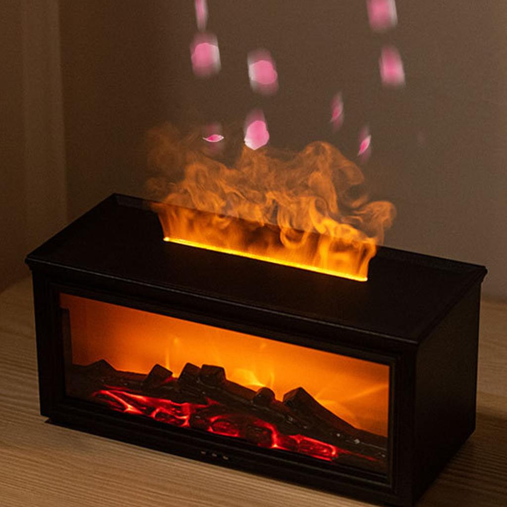 Flame Diffuser 280ml Lifelike Quiet Auto Shut Off with Remote Control Essential Oil Diffuser Fireplace Aromatherapy Humidifier