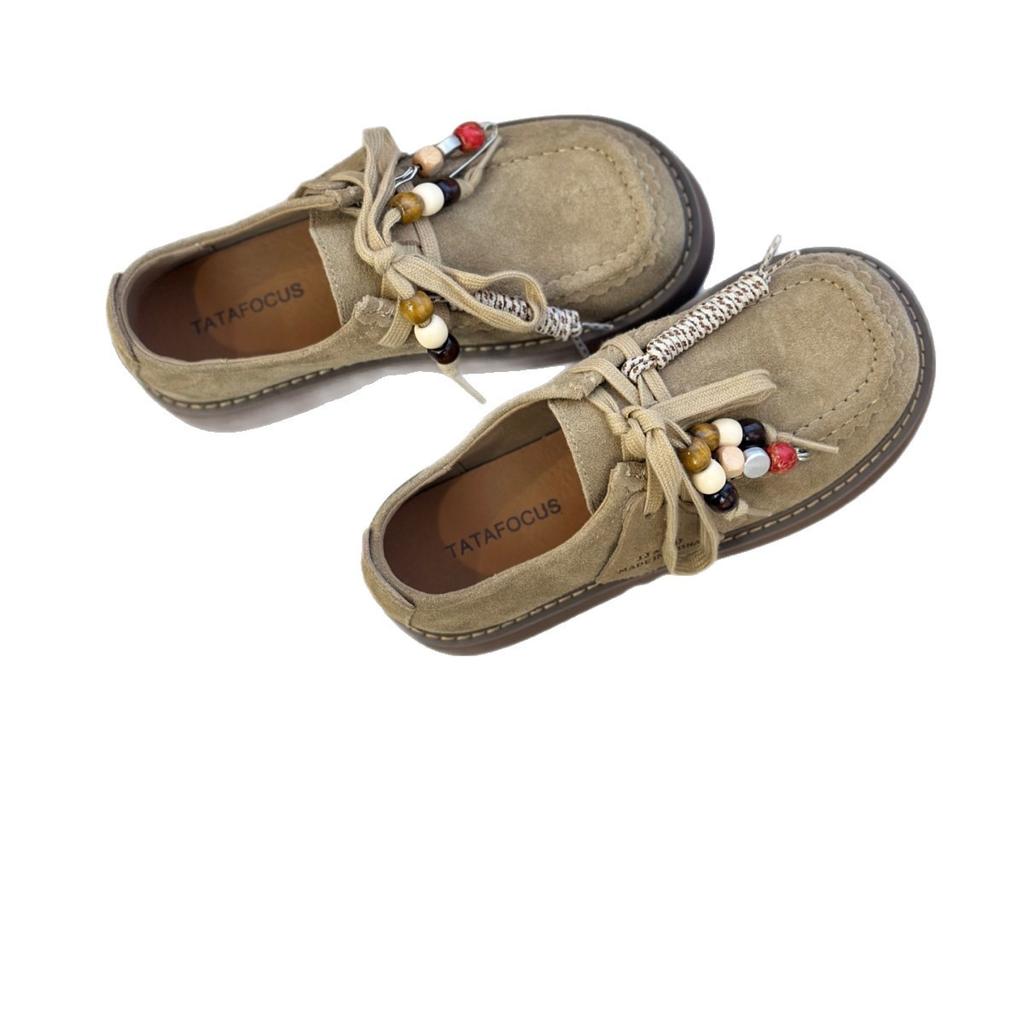 Leather thick-soled ugly cute big-headed retro Brock single shoes women's 2025 autumn new fashionable and comfortable versatile derby shoes