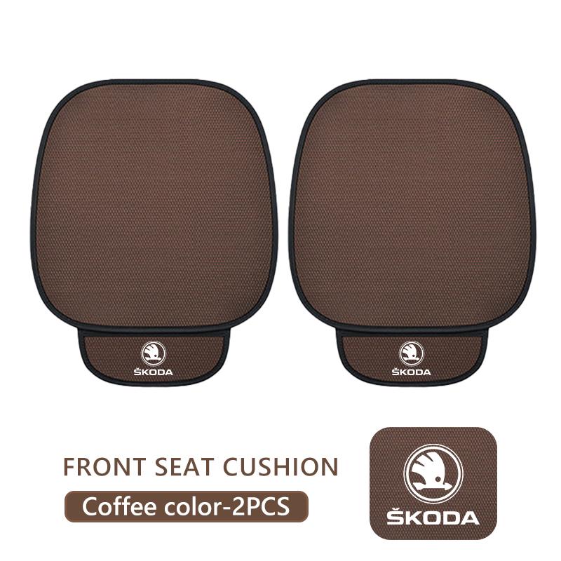 AAFO1 For Skoda Breathable Car Seat Cover Ice Silk Summer Car Seat Cushion Protector Kamiq MK3 Roomster Rapid Kodiaq Karoq Fabia Enyaq