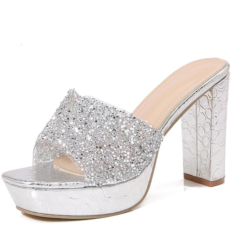 Shoes for Women Plus Size 35-42 Summer 2025 New Fashion Women PU High Heels Platform Sandals Women Shoes Banquet Ladies Shoes