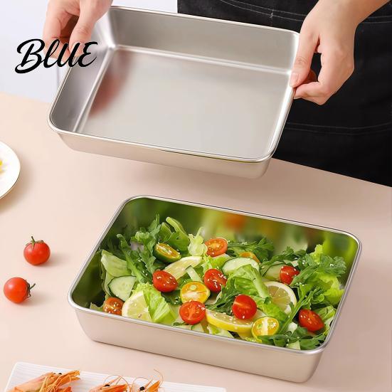 Dishwasher Safe Food Box with Stainless Casserole Steel Dispenser Rectangular Pan Multipurpose Arc-shaped Handle Portable Picnic Large Capacity