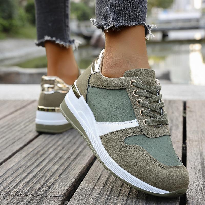 Spring New Style Casual Oversized Lace-up Sports Shoes for Women, Thick-soled and Platform Heels, Women's Shoes