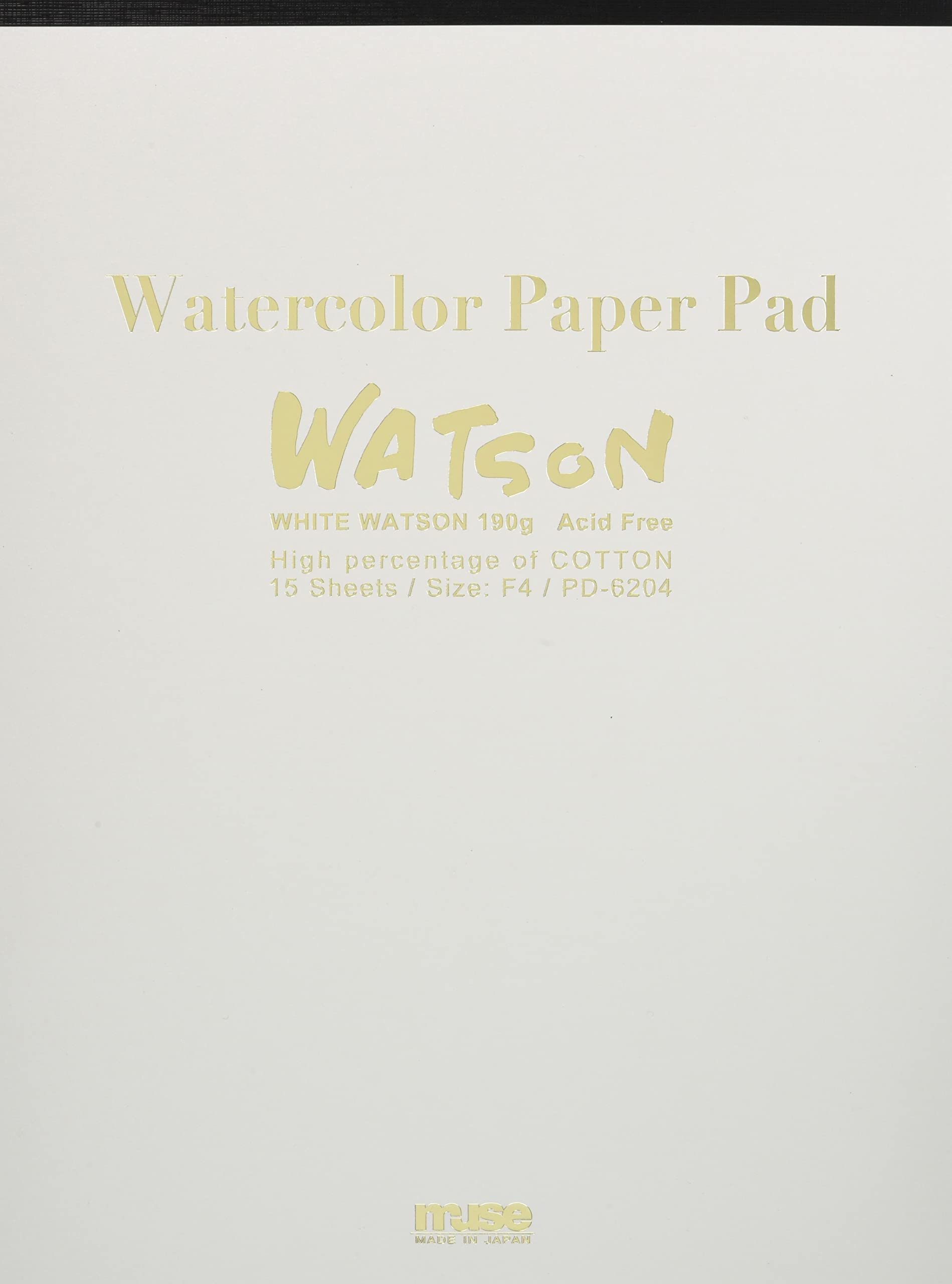 

Muse Watercolor Paper, White Watson Pad, 190g, F4, PD-6204, F4