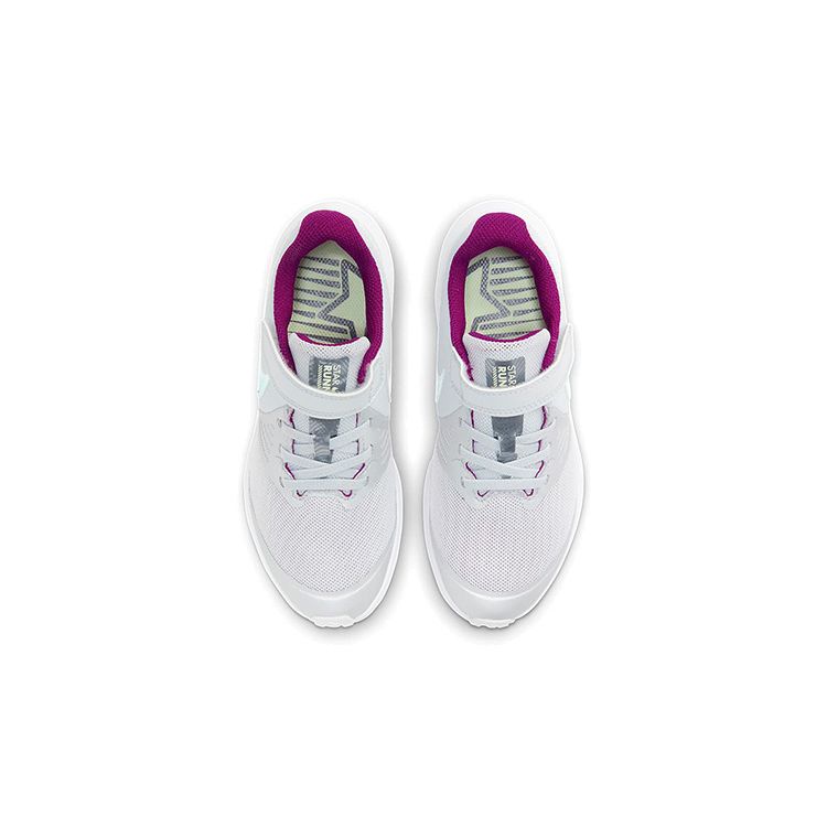 Nike Star Runner 2 Power PS Pure Platinum Iridescent Swoosh Kids Sneakers Grey Barely-Volt Red-Plum DD5889-001