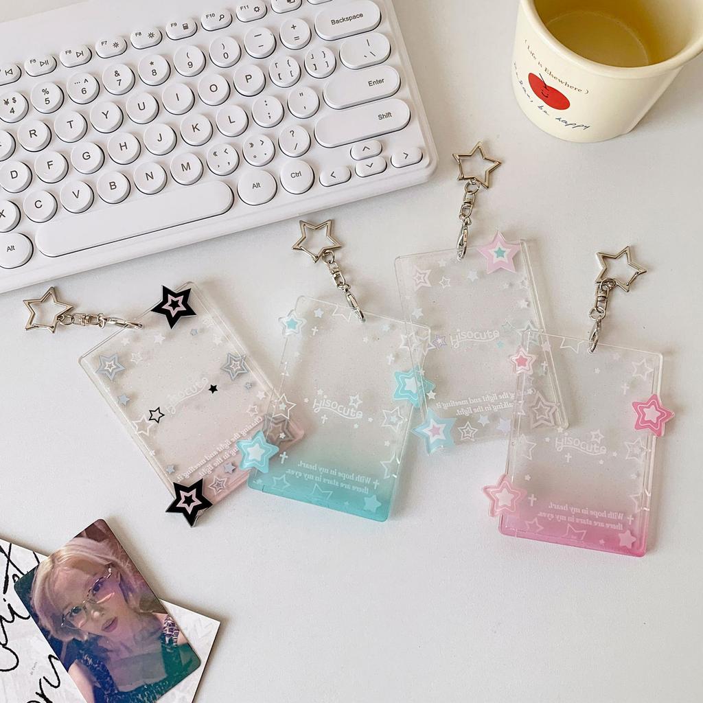 Unique Acrylic Star Card Holder Keychain Accessory Designed For Fans To Easily Carry And Display Idol Photo Cards