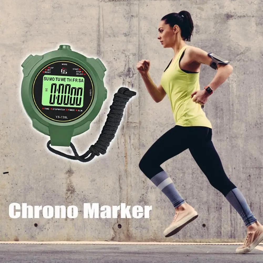 Classic Waterproof Digital Stopwatch Professional LCD Display Sports Training Alarm Clock Timer Stopwatch With Strap Chronograph