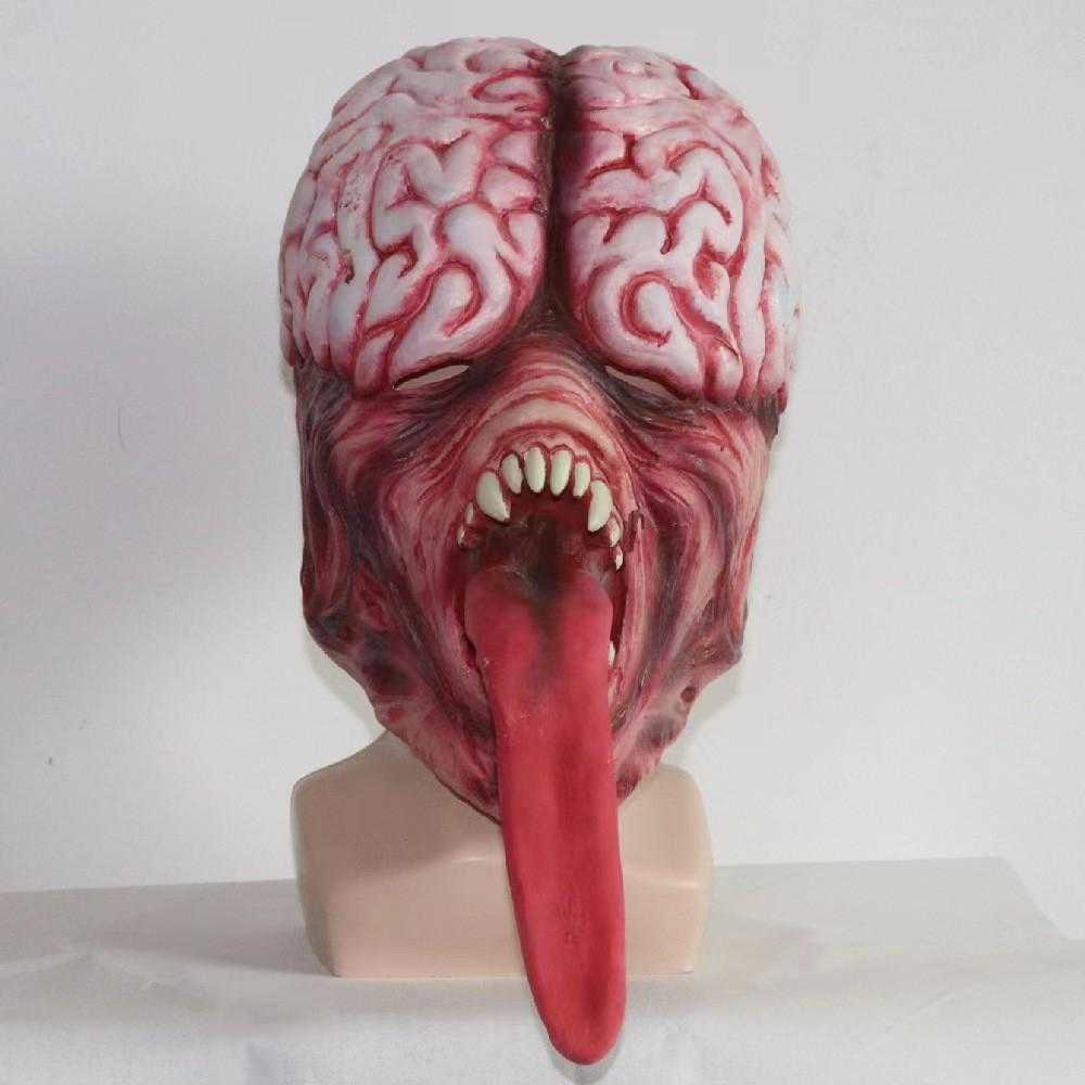 Resident Evil Long-Tongued Mask Halloween Horror Scary Monster Mutant Brain-Blasting Headgear