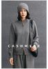 2025 Autumn/Winter Women's Cashmere Half-High Collar Cardigan with Double Zipper Pockets