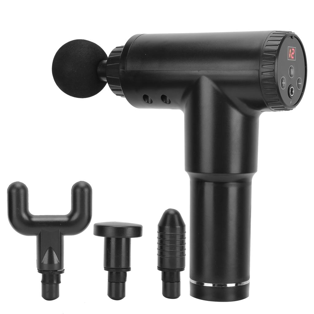 Electric Fascia Massage Gun Body Muscle Relaxation Fitness Equipment Massager 110‑240V BlackAU Plug