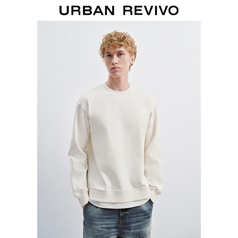 UR Men s 2025 Autumn Textured Faux Two-Piece T-Shirt XS