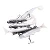 5pcs Soft Body Sinking Swimbait T Tail Soft PVC Bass Lure Trout Bait for Saltwater Freshwater