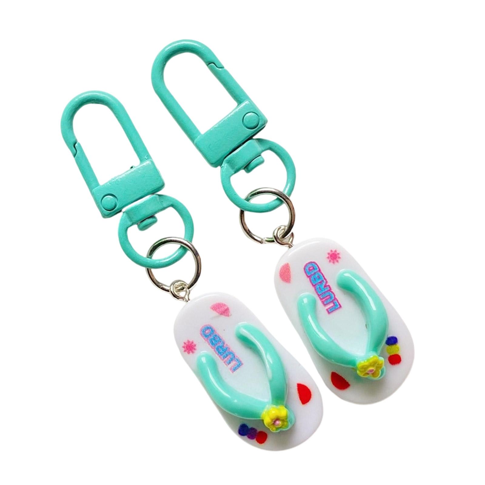 

Маленький брелок в виде шлепанца, милый узор обуви, брелоки, смоляная текстура, в ассортименте, держатель для ключей, подходит для женщин, мальчиков белый