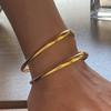 Yori Waterproof Stainless Steel Metal Geometric Open Cuff Bracelet Bangle Statement Gold Color Jewelry Women Bijoux