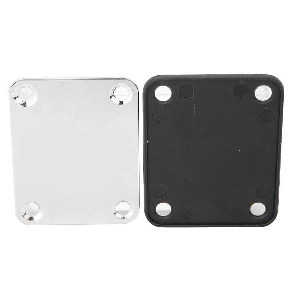 Chrome Plating Silver Iron Electric Guitar Neck Connecting Plate with 4Pcs Screws