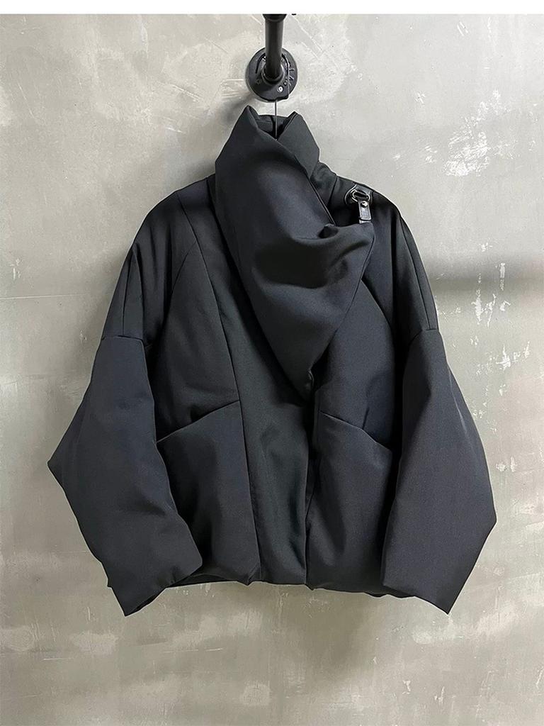 Cute Korean Style Oversized Flap Collar Cotton Jacket for Women Winter New Arrivals Casual Short Coat