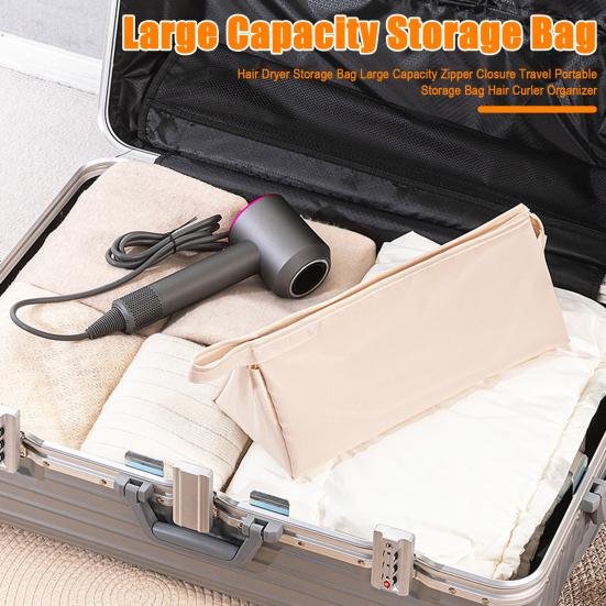 Hair Dryer Storage Bag Large Capacity Zipper Closure Travel Portable Storage Bag Hair Curler Organizer