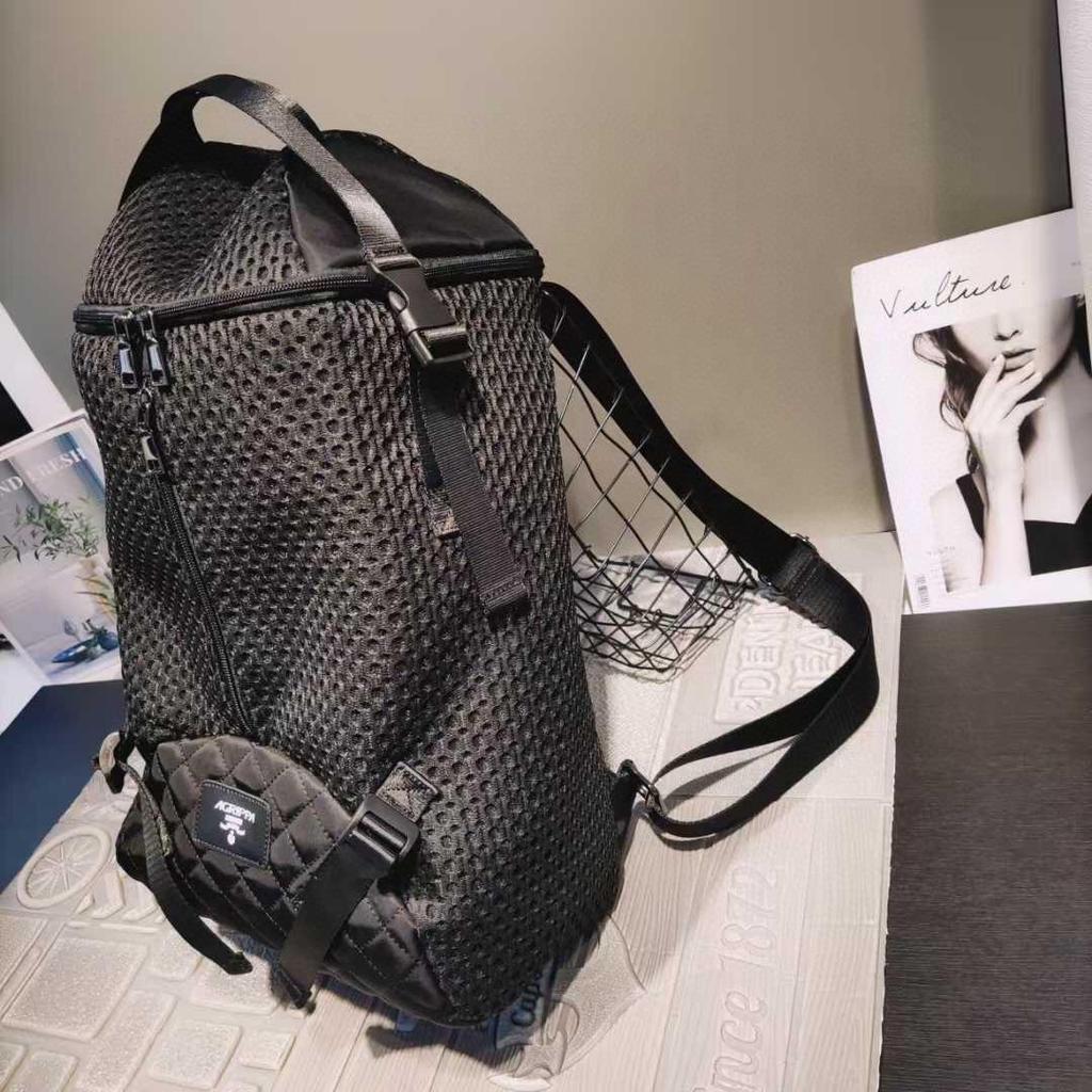 Stylish Nylon Mesh Double Zipper Backpack - Large Capacity for Outdoor Mountaineering