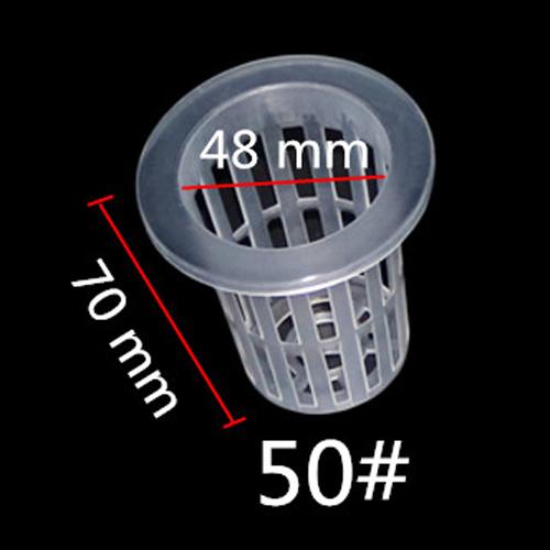 50Pcs New White Hydroponic Basket Garden Vegetable Soilless Growing Net Pot Multi-Size Aeroponics Plastic Planting Mesh Pots Cap