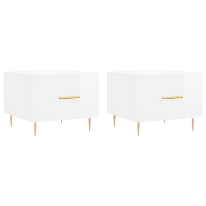 VidaXL Coffee Tables 2 Pcs Glossy White 50x50x40cm Engineered Wood 829369