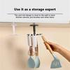 Multifunctional Rotatable 7Hooks Kitchen Storage Hanger No Drill Adhesive Hook Space Saving Home Organizer Tool Kitchen Bathroom