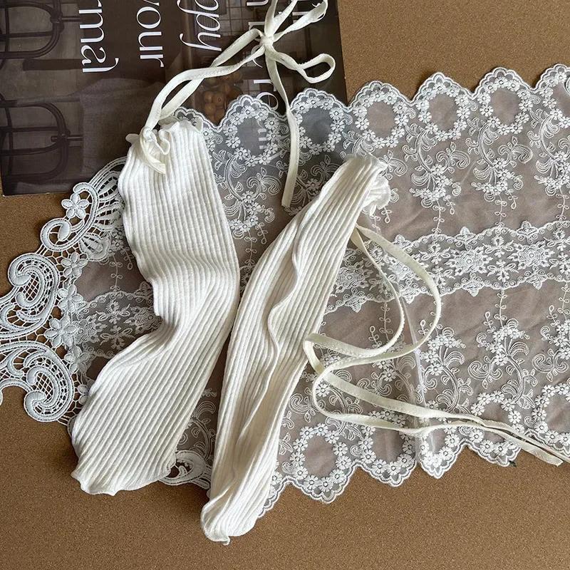 Simplicity Kids Girl Sock Korean Fashion Solid Color Tie Bow Ruffle Calf Sock Autumn Soft Cotton Children School Sock