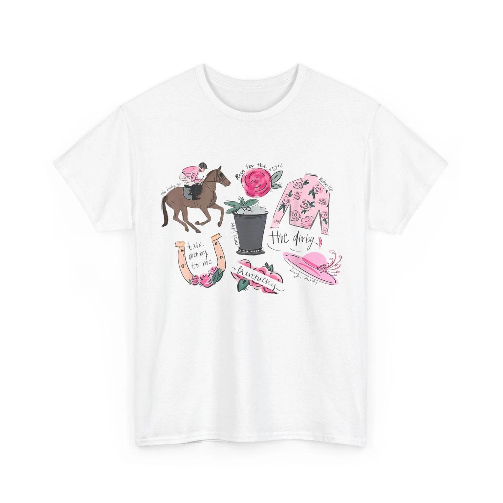 Horse Racing Doodles Derby Day Funny Silks Jockey T-Shirt S