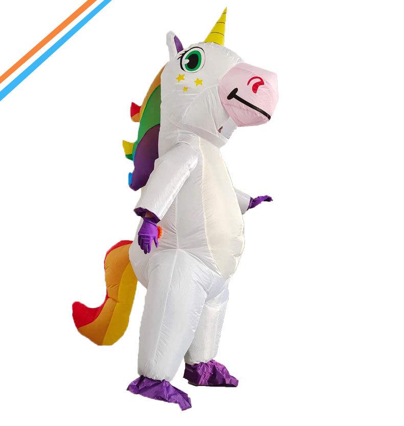 Colorful Unicorn Inflatable Cartoon Mascot Costume for Christmas Party