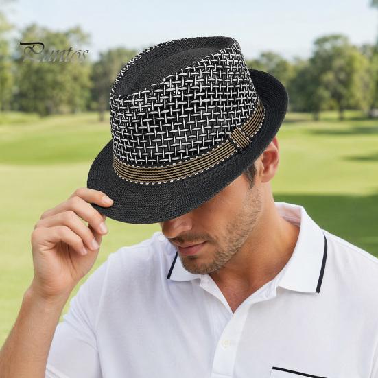 Mesh Woven Hat Wide Brim Sun Hat, Hollow Breathable Jazz UV Outdoor Protection Air Circulation for Activities Beach Travel Golf